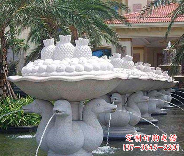 宁波高雅精致的天鹅石雕