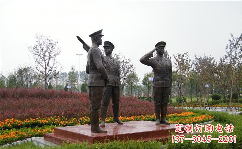 宁波公园警察人物铜雕