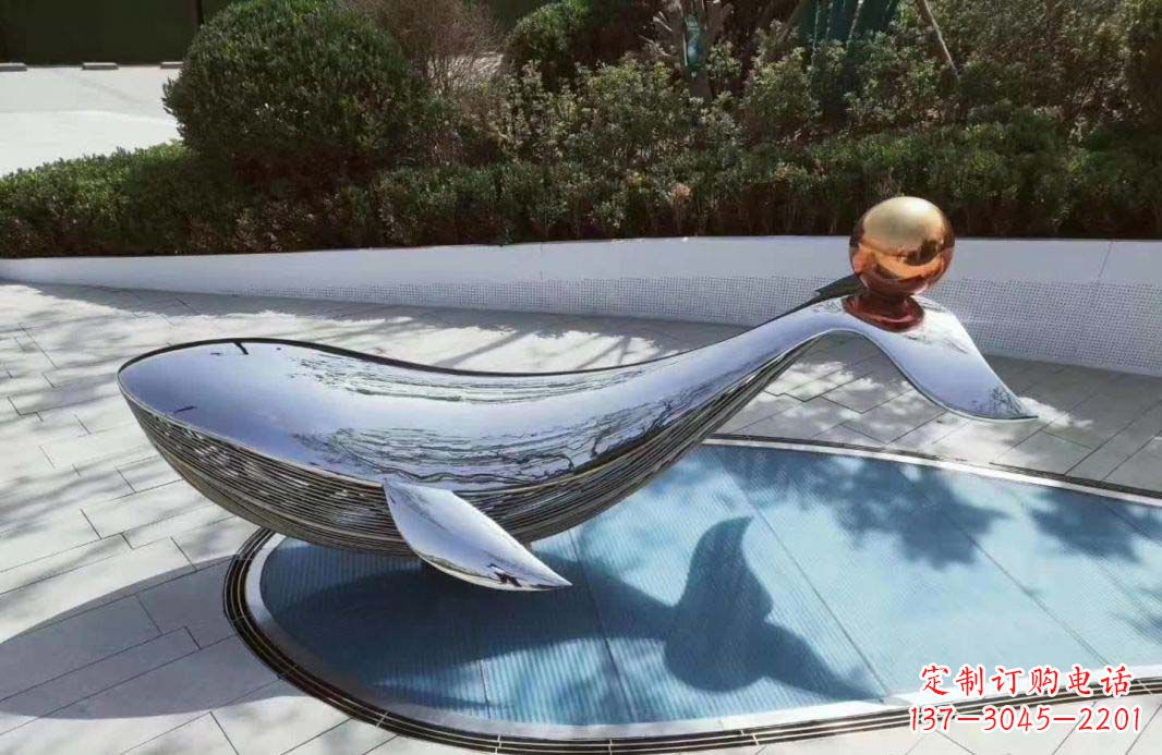 宁波公园镜面不锈钢海豚雕塑