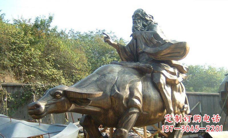 宁波中领雕塑艺术精美大型老子骑牛景观雕塑
