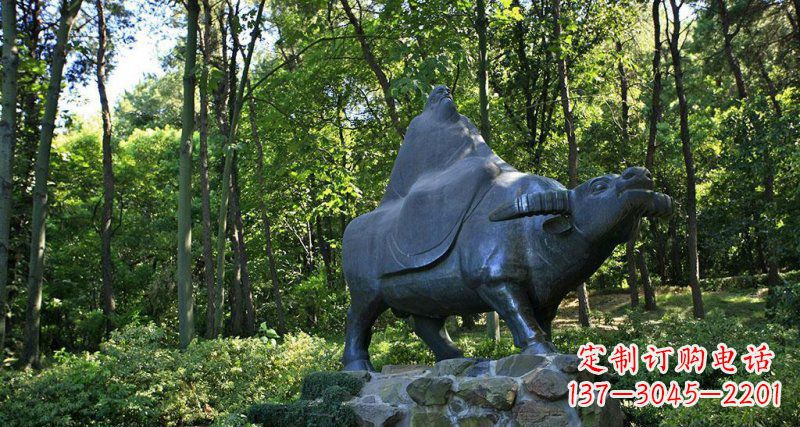 宁波铜雕“老子骑牛西行”雕塑