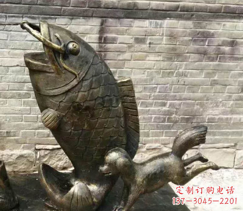 宁波优雅艺术的鲤鱼铜雕