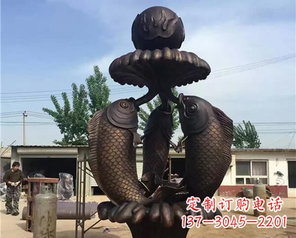 宁波中领雕塑出品传统意象·鲤鱼铜雕