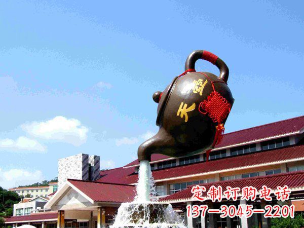 宁波传统铜质茶壶雕塑