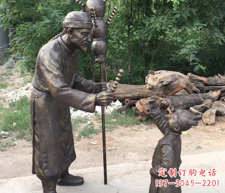 宁波温馨传情,情意绵绵——铜质葫芦雕塑