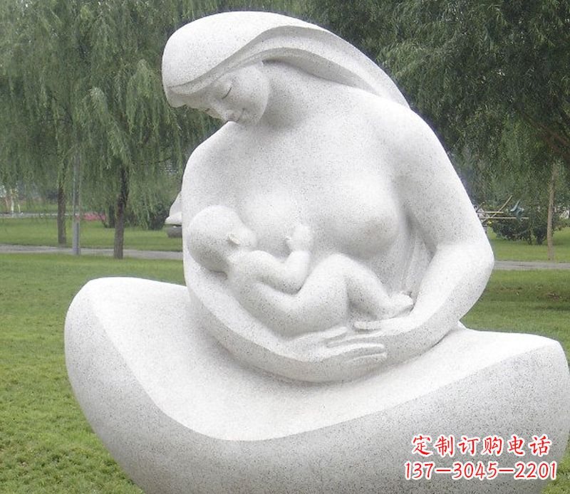 宁波精美母亲喂奶石雕塑