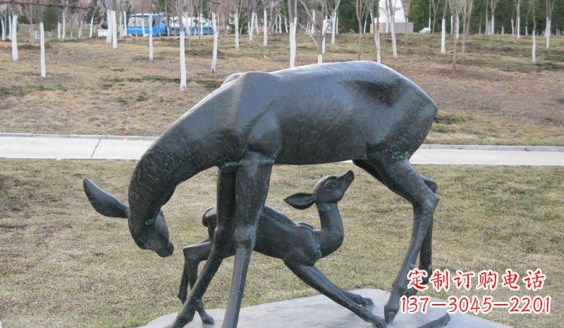 宁波高档铜雕动物母子鹿