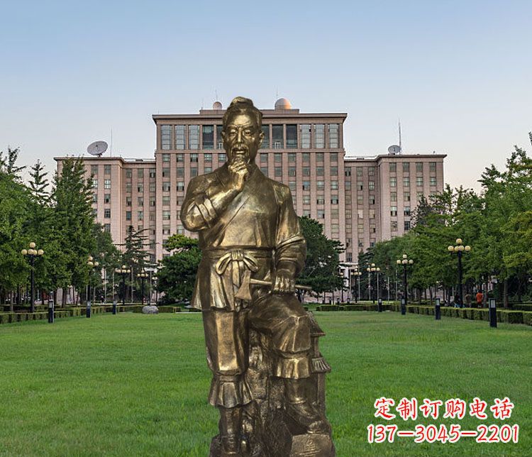 宁波公园木匠祖师鲁班铜雕