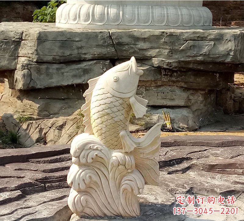 宁波室外公园鲤鱼石雕装饰