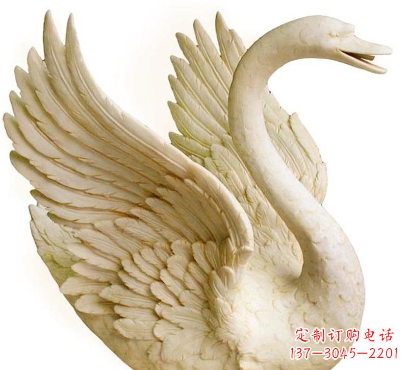 宁波公园喷水天鹅石雕