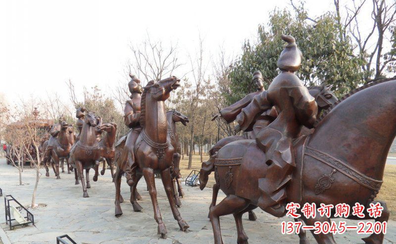 宁波蓬勃向上的骑马雕塑