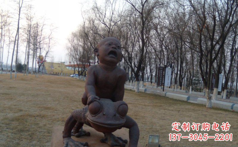 宁波中领雕塑铸造的可爱萌趣青蛙铜雕