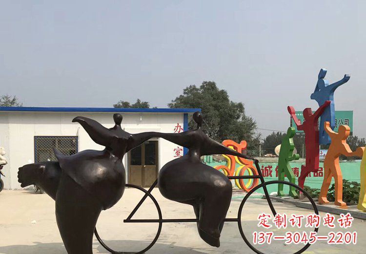 宁波青春无悔,精致自行车雕塑