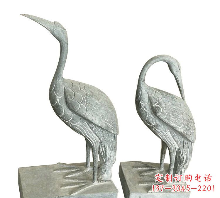 宁波完美纯手工雕刻青石仿古丹顶鹤石雕