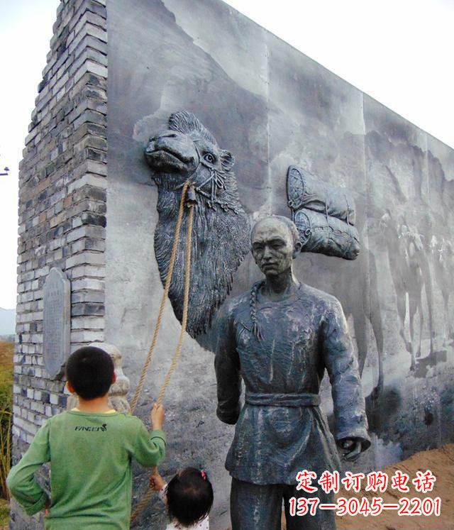 宁波清朝人物骆驼雕塑