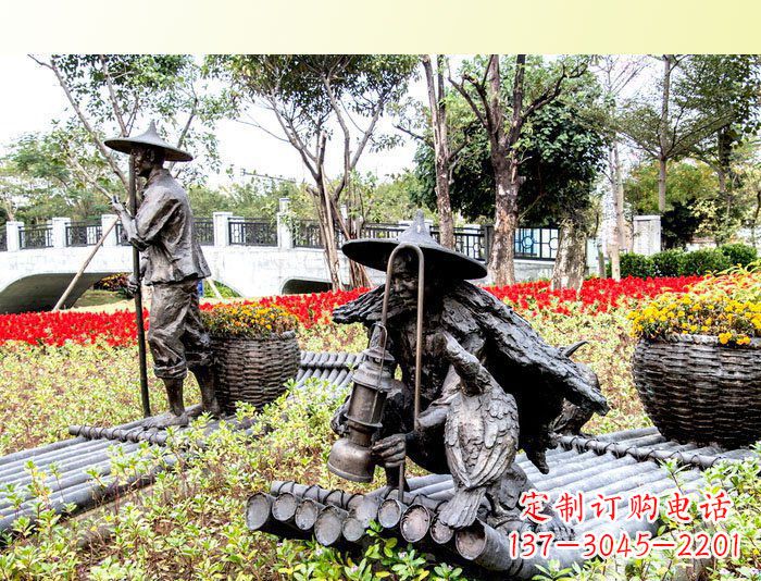 宁波把渔民的生活经历融入雕塑——公园人物渔夫铜雕塑