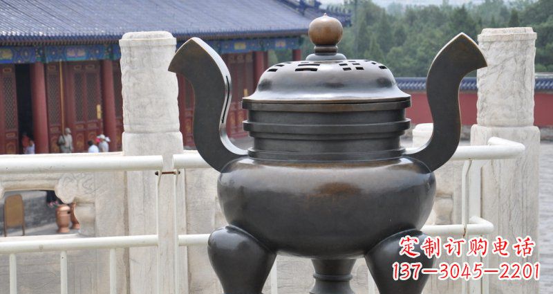 宁波高雅香炉铜雕,景观雕塑装置