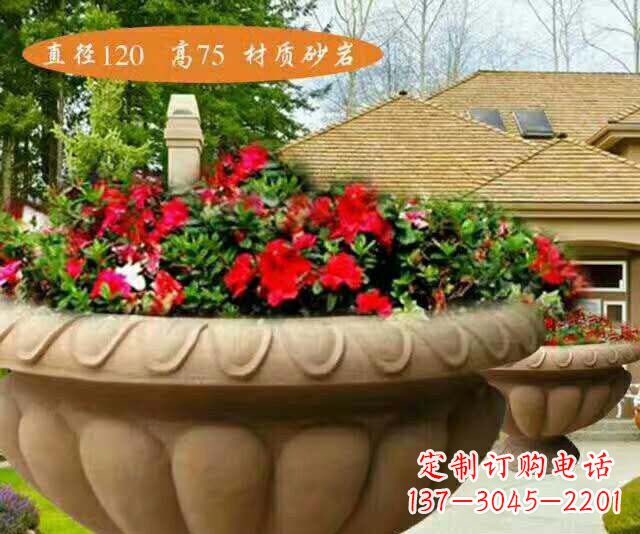 宁波高端砂岩花盆雕塑