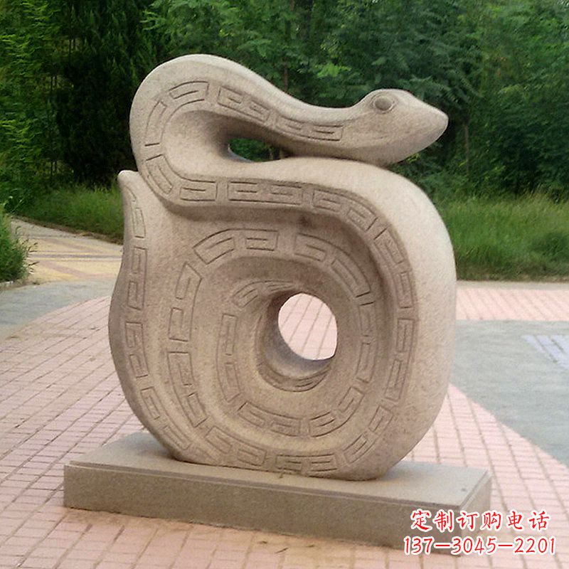 宁波砂岩动物蛇雕塑