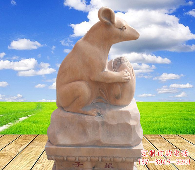 宁波中领雕塑定制的老鼠石雕