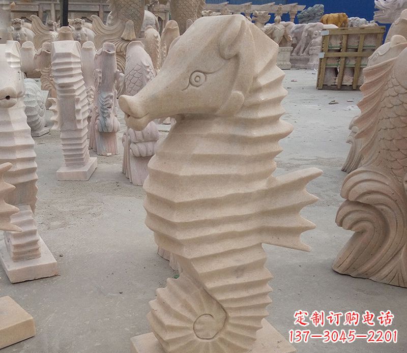 宁波海马石雕塑——精美的艺术美学