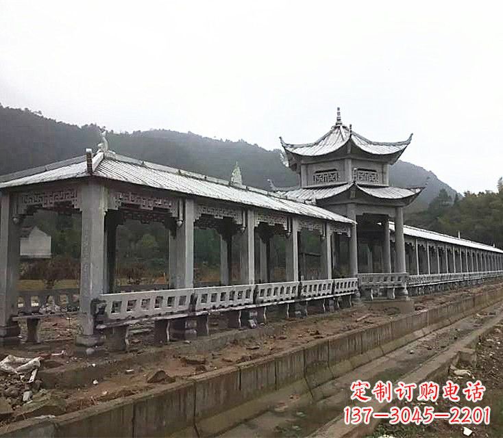 宁波公园石雕亭子长廊