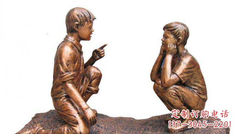 宁波专业定制小品铜雕-尊贵的雕塑男孩
