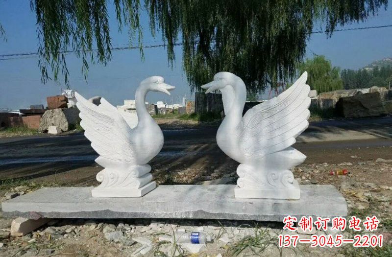 宁波公园天鹅石雕