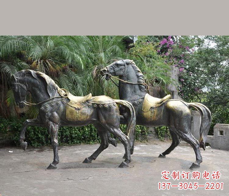 宁波3米大型精美纯铜马鞍雕塑