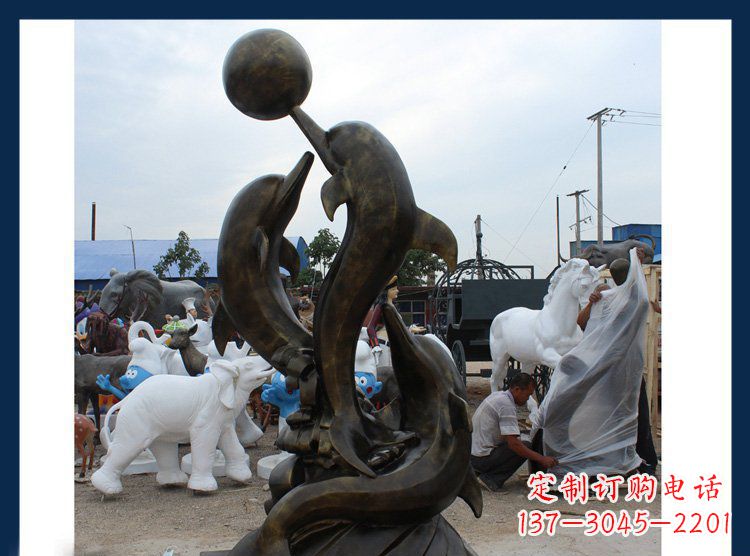 宁波铜质海豚造型雕塑