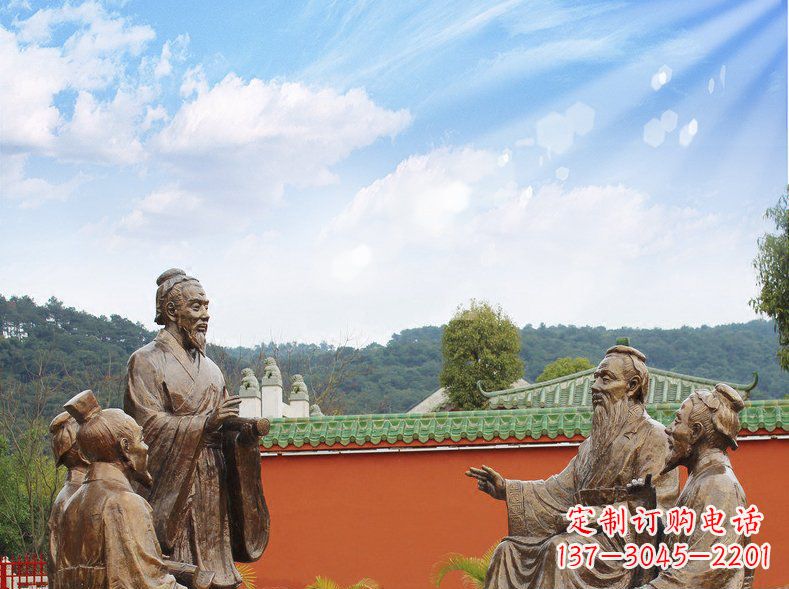 宁波铜雕孔子讲座人物雕塑