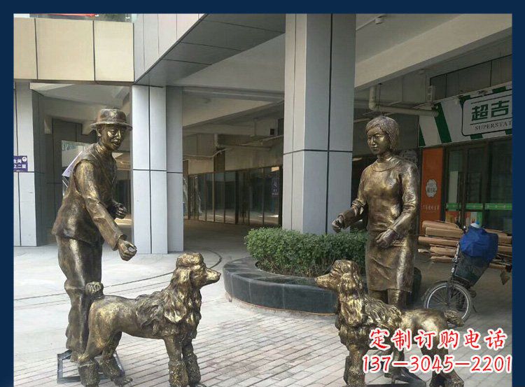 宁波精美铜雕牧羊犬人物雕塑