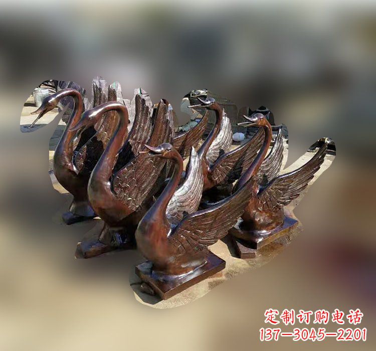 宁波优雅美丽的铜雕天鹅塑料