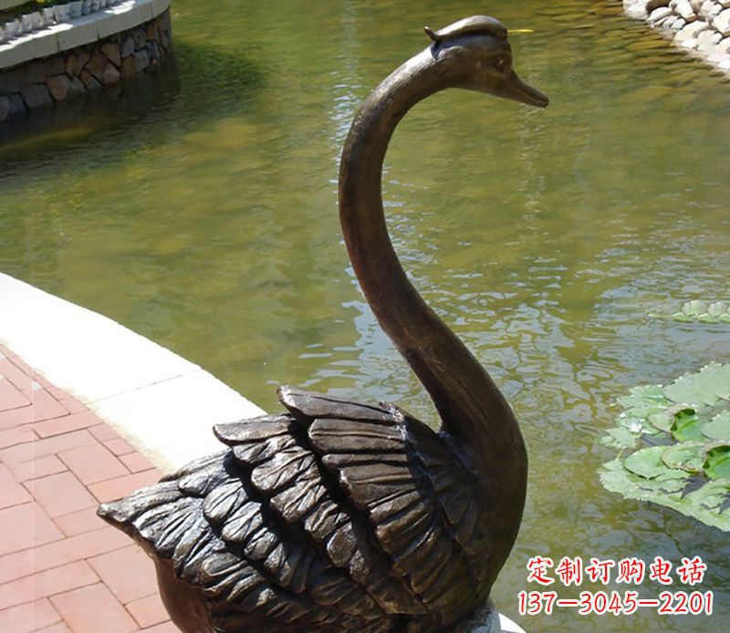 宁波公园装饰铜天鹅喷泉雕塑