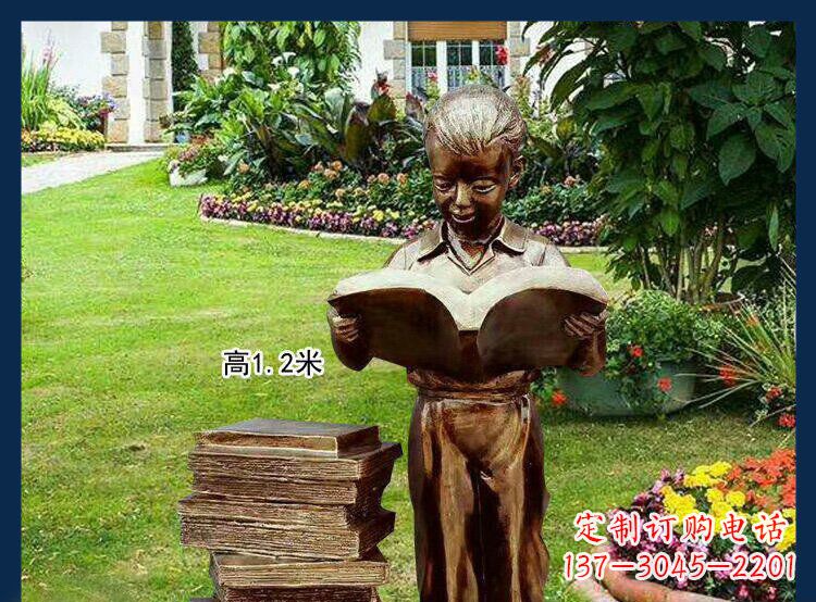 宁波西方美女看书人物铜雕塑
