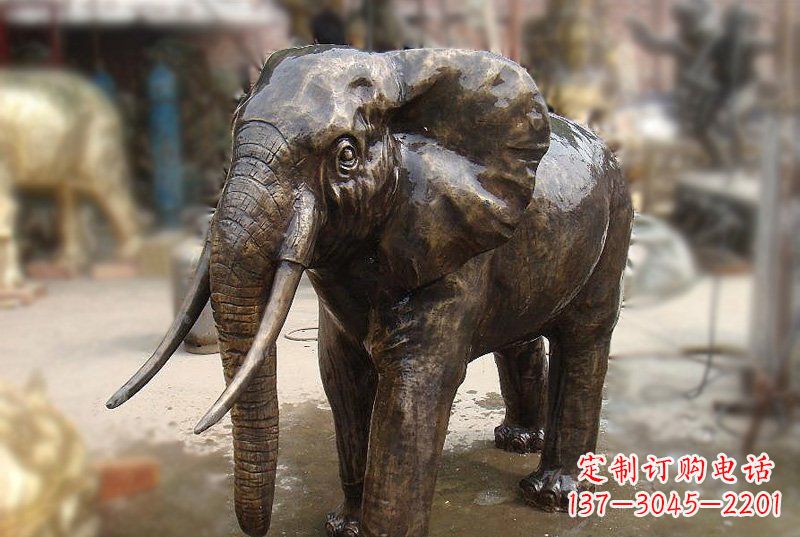 宁波优雅而典雅的铜质大象雕塑