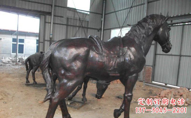 宁波公园铜马动物铜雕
