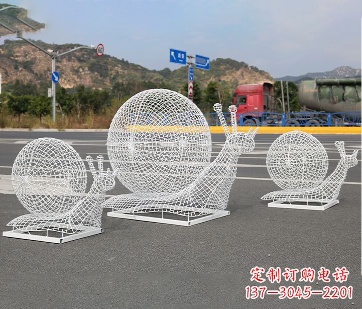 宁波公园蜗牛镂空不锈钢雕塑