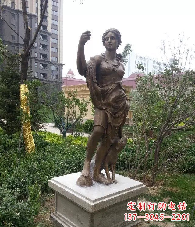 宁波西方女性人物铜雕 象征着勇气与力量