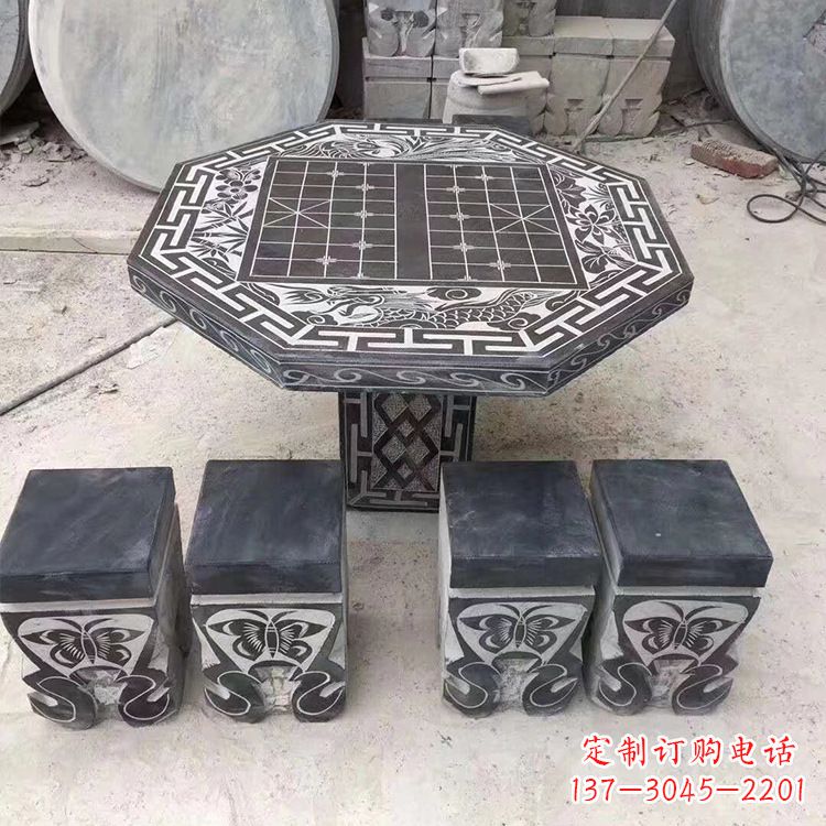 宁波中领雕塑精美的石桌凳雕塑