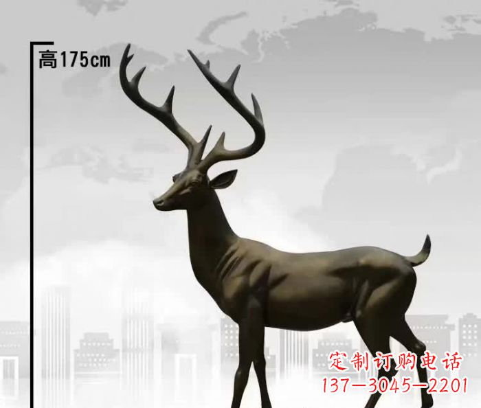 宁波精美的铜制公园小鹿雕塑