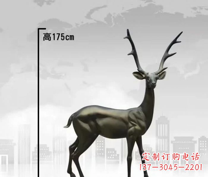 宁波精致优雅的铜制公园小鹿雕塑