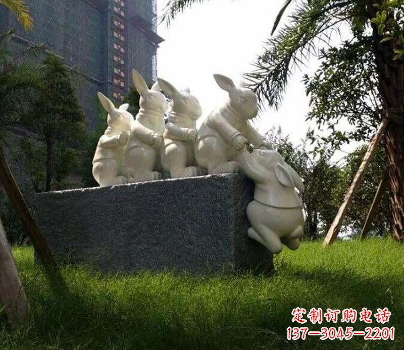 宁波中领雕塑精美兔子石雕