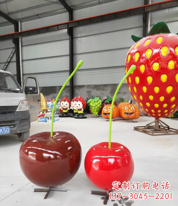 宁波领雕塑玻璃钢仿真樱桃水果雕塑