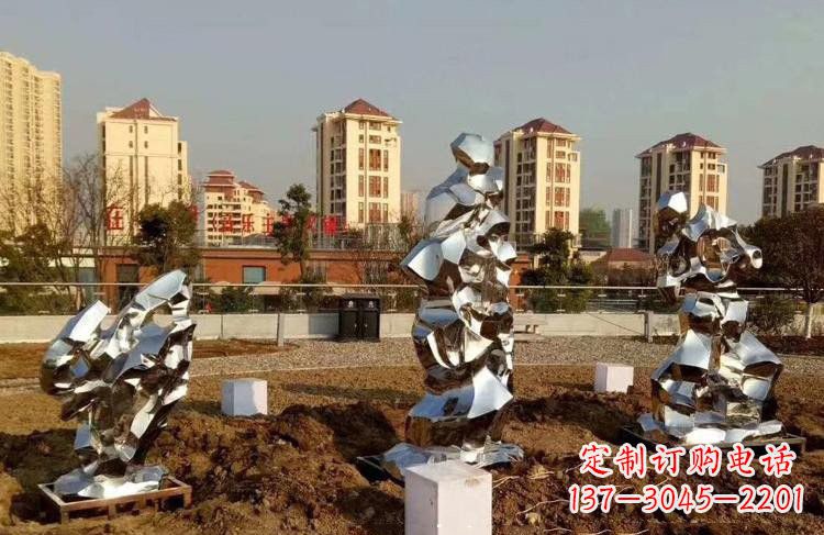 宁波公园小区不锈钢太湖石雕塑