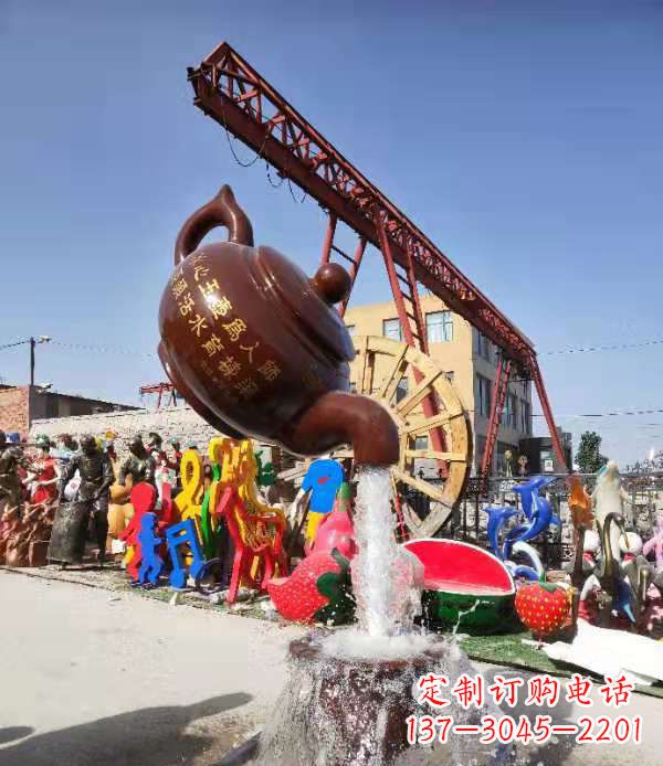 宁波玻璃钢仿真茶壶雕塑