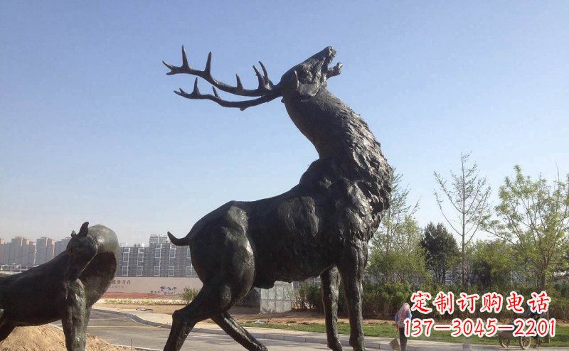 宁波驯鹿精美铜雕