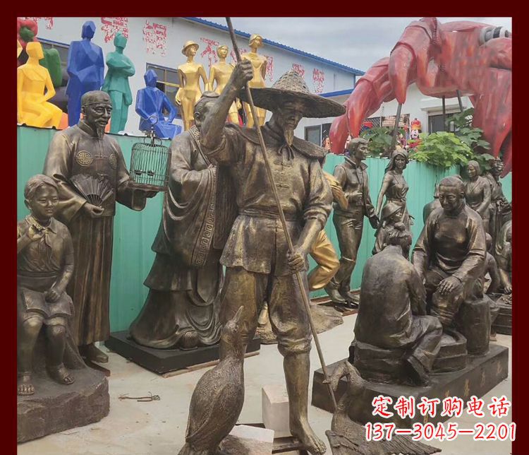 宁波新中式鸬鹚铜雕塑