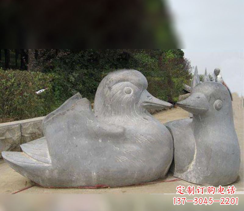 宁波公园鸳鸯石雕