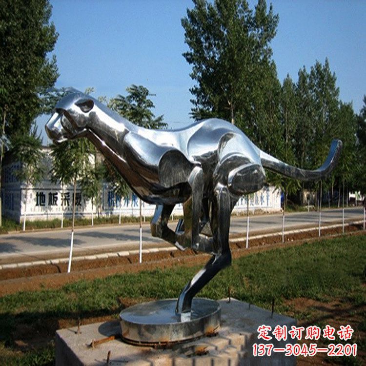 宁波公园园林动物动物袋鼠拉丝不锈钢雕塑